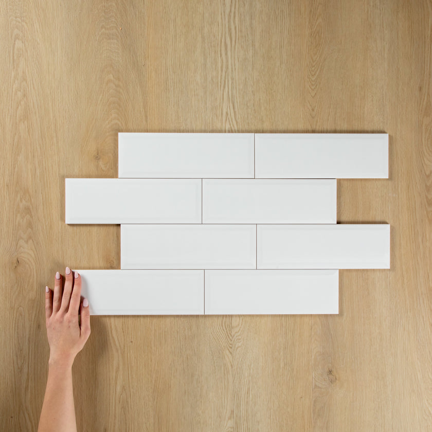 White Gloss Subway Bevelled