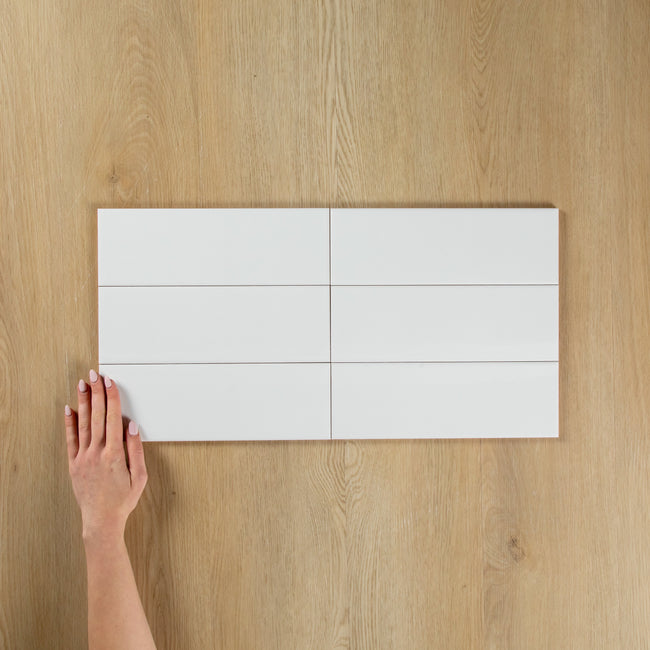 White Matte Subway Pressed Edge