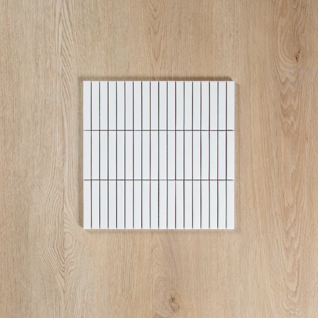 White Satin Porcelain Kit Kat Mosaic