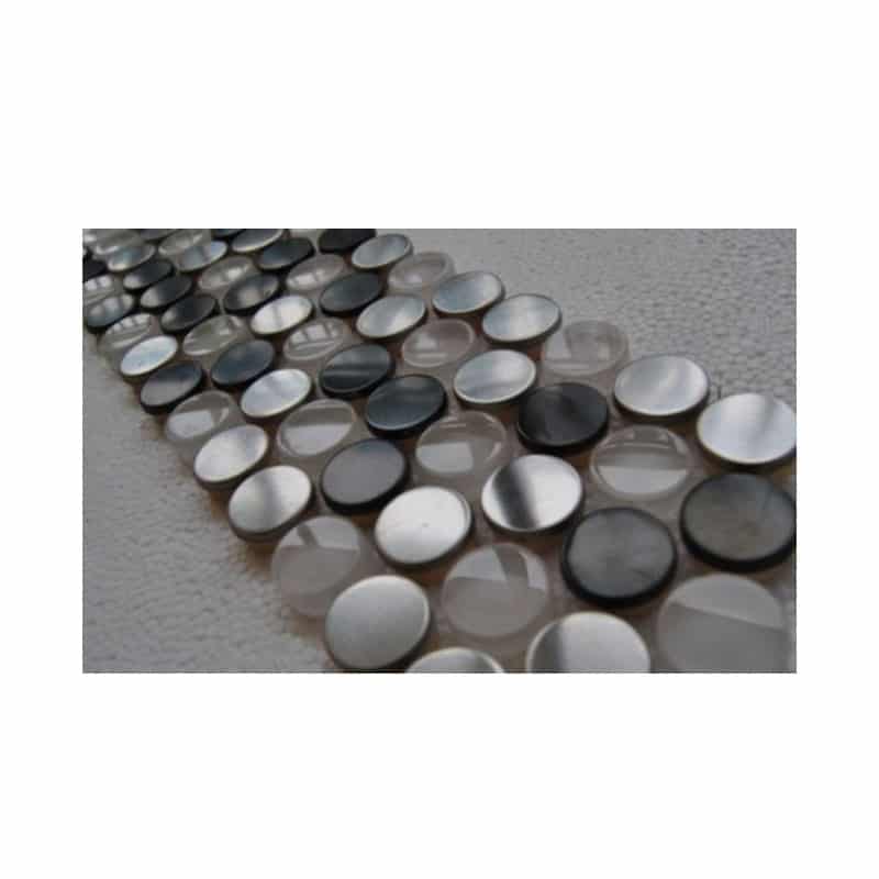 Round Stainless Glass Mix Mosaic Tiles 95x300 Sheet